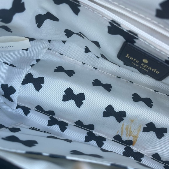 🖤🤍 KATE SPADE New York CHELSEA PARK STRIPE GIGI SATCHEL/Crossbody 🤍🖤 NWT - Picture 13 of 16